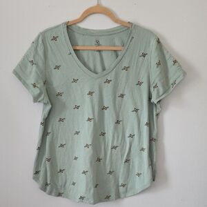 Organic Generation 100% Cotton Mint Green Bumble Bees Print Tee